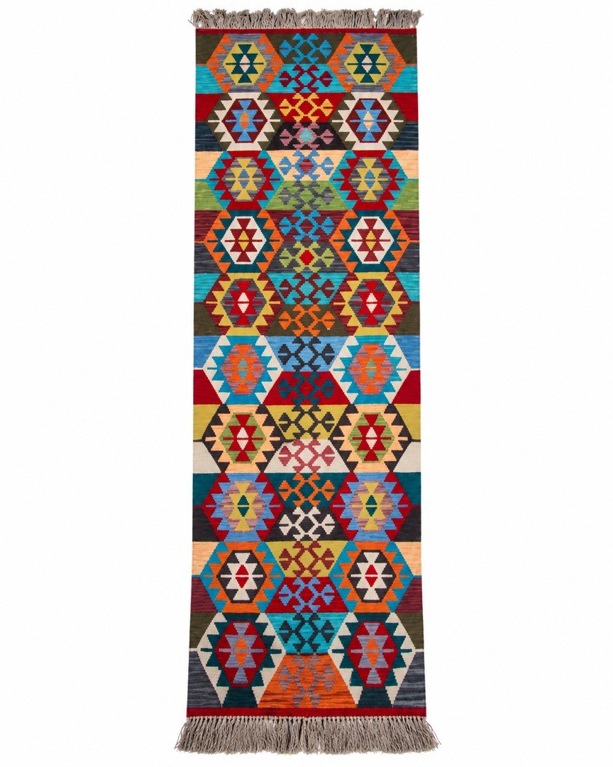 Handmade Afghan Geometric Kilim Rug – Traditional Woven Floor Runner